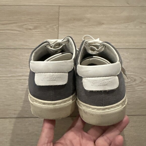 GOOD MAN BRAND BEIGE OILED SUEDE LEATHER EDGE LOW TOP SNEAKERS $228 SZ 9.5 - Picture 7 of 9